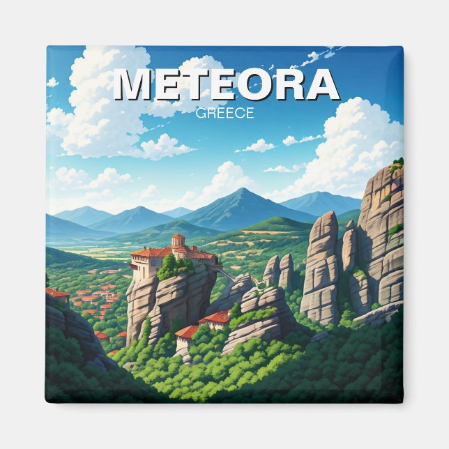 Meteora Greece travel Magnet (Front)