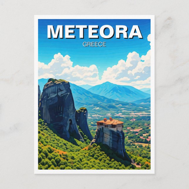 Meteora Greece Travel Postcard (Front)