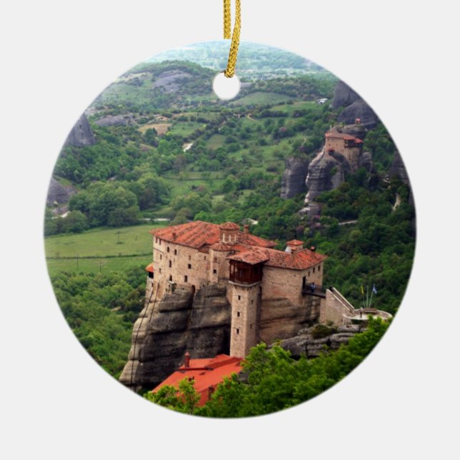 Meteora – Thessaly Ceramic Ornament (Front)