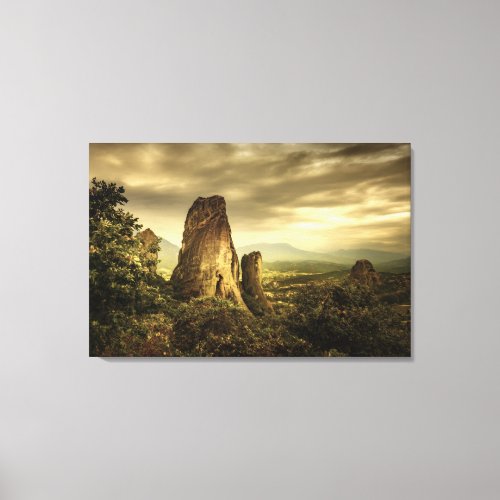 Meteora Thessaly Greece Massive Rocks Canvas Print