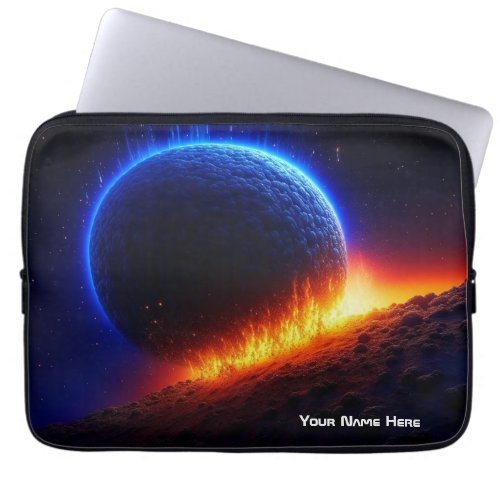 Meteorite Colliding into Another Planet Laptop Sleeve
