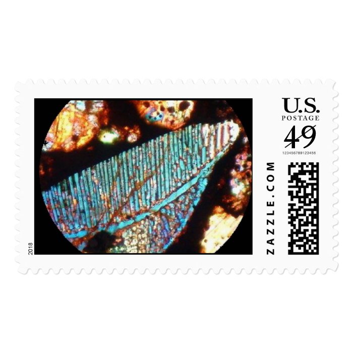 Meteorite Kainsaz carbonaceous chondrite t/section Stamp