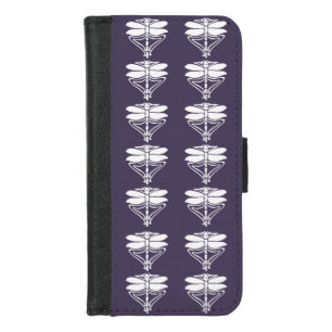 Meteorite Purple Arts and Crafts Dragonflies iPhone 8/7 Wallet Case