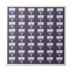 Meteorite Purple Zest Arts and Crafts Dragonflies Ceramic Tile