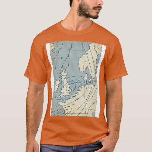 Meteorological Weather map of Europe T_Shirt