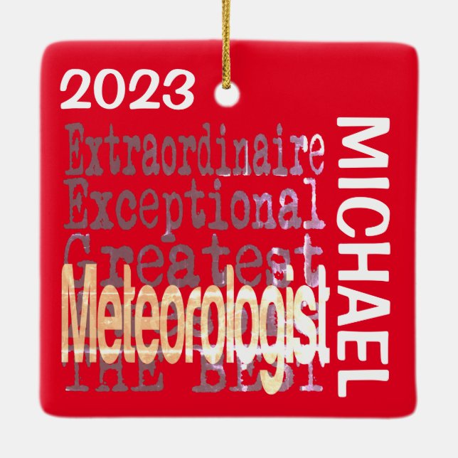 Meteorologist Extraordinaire CUSTOM Ceramic Ornament (Back)