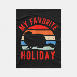 Meteorology Funny My Favorite Holiday Groundhog Da Fleece Blanket