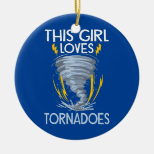 Meteorology Kids Tornado Storm Chasing Storm Fan  Ceramic Ornament