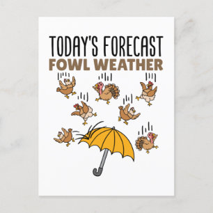 Meteorology Today's Forecast Fowl Weather Postcard
