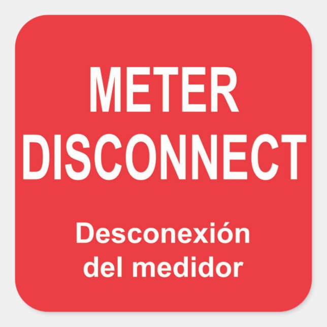 Meter Disconnect Label with Spanish Subtitle (Front)