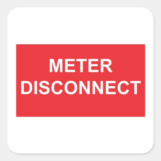 Meter Disconnect Sticker Label (Front)