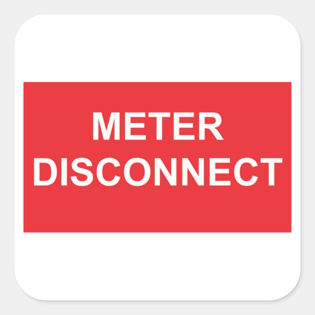 Meter Disconnect Sticker Sheet (Front)