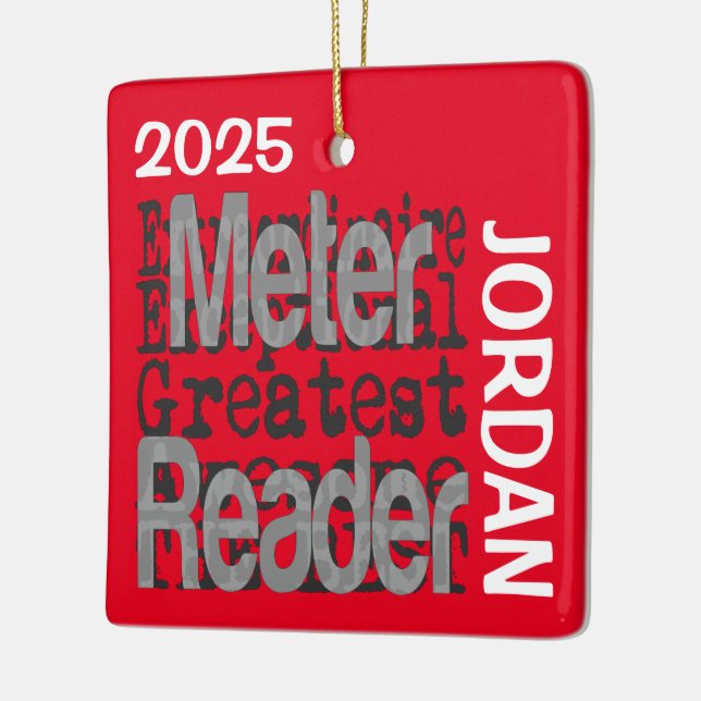 Meter Reader Extraordinaire CUSTOM Ceramic Ornament (Left)
