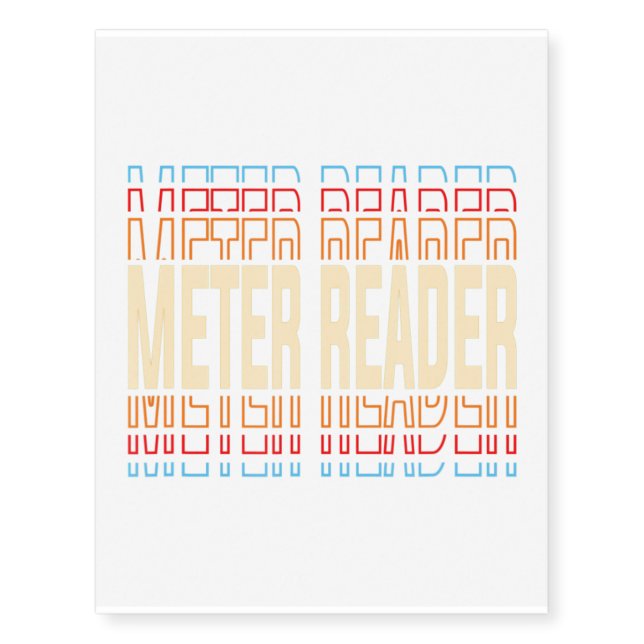 Meter Reader Job Title Vintage Temporary Tattoos (Front)