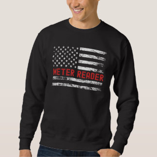 Meter Reader USA Flag Profession Retro Job Title Sweatshirt