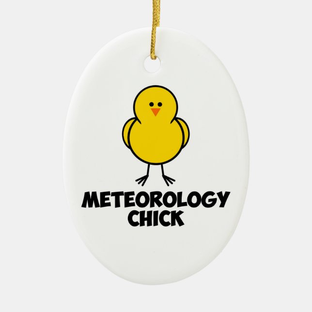 Meterology CHick Ceramic Ornament (Front)