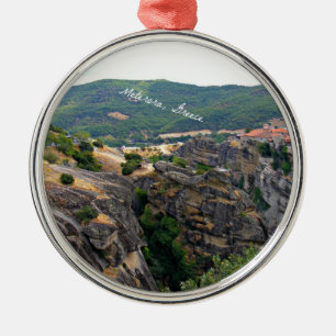 Meterora, Greece landscape Metal Ornament