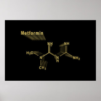 Metformin diabetes drug, gold formula poster