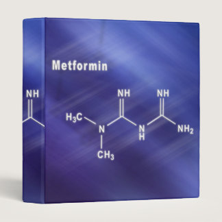 Metformin diabetes drug, Structural chemical formu 3 Ring Binder
