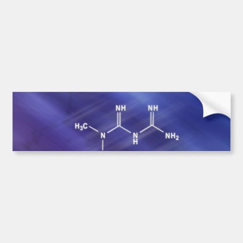 Metformin diabetes drug Structural chemical formu Bumper Sticker