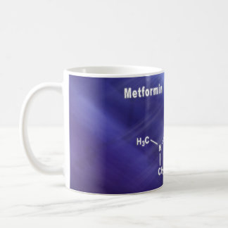 Metformin diabetes drug, Structural chemical formu Coffee Mug