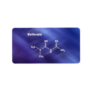 Metformin diabetes drug, Structural chemical formu Label