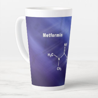 Metformin diabetes drug, Structural chemical formu Latte Mug