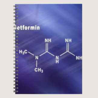 Metformin diabetes drug, Structural chemical formu Notebook