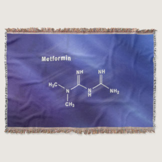Metformin diabetes drug, Structural chemical formu Throw Blanket