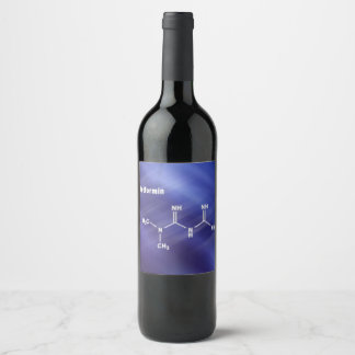 Metformin diabetes drug, Structural chemical formu Wine Label