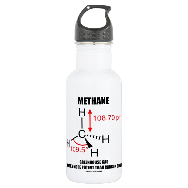 Methane Greenhouse Gas 20 Times More Potent Than Stainless Steel Water Bottle (Front)