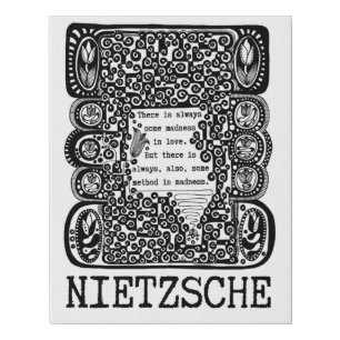 method in MADNESS philosophy quote by Nietzsche Faux Canvas Print