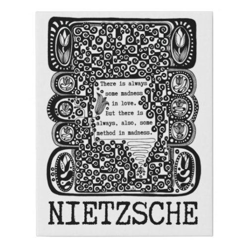 method in MADNESS philosophy quote by Nietzsche Faux Canvas Print