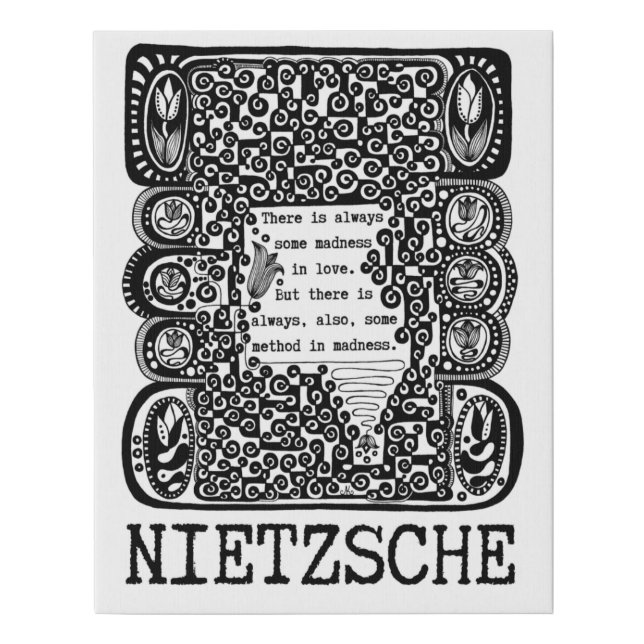 method in MADNESS philosophy quote by Nietzsche Faux Canvas Print (Front)