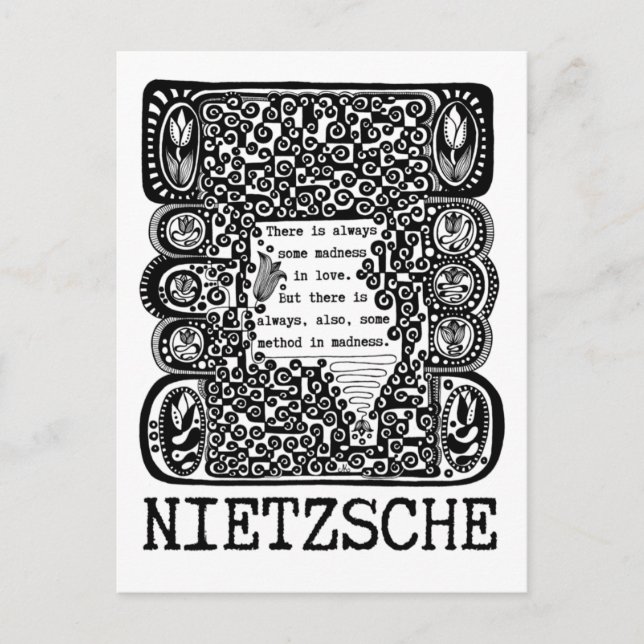 method in MADNESS philosophy quote by Nietzsche  Postcard (Front)