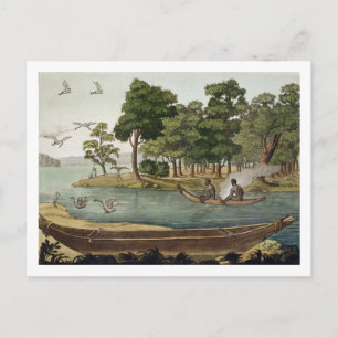 Method of Navigation in New Holland, engraved by F Postcard