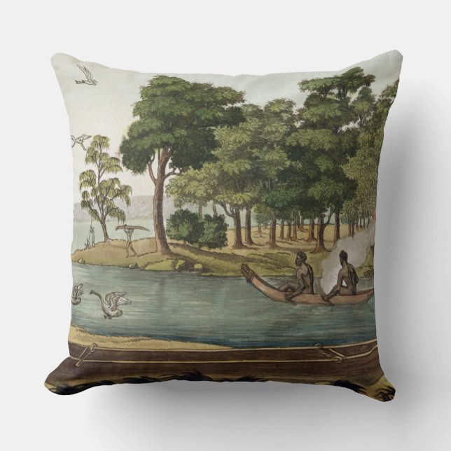 Method of Navigation in New Holland, engraved by F Throw Pillow (Front)