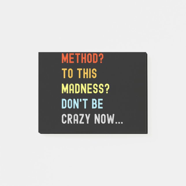 Method To Madness Engineer Mechanic Coder Post-it Notes (Front)