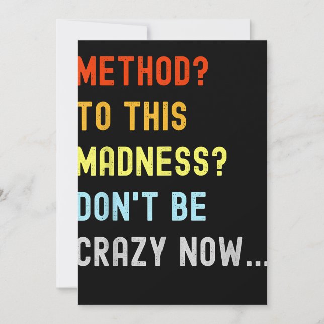 Method To Madness Engineer Mechanic Coder Thank You Card (Front)