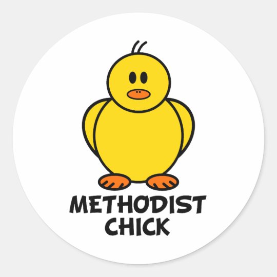 Methodist Chick Classic Round Sticker