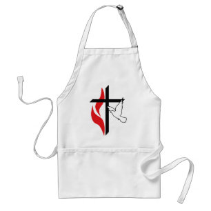 Methodist cross and Dove Adult Apron