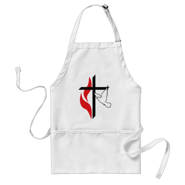Methodist cross and Dove Adult Apron (Front)
