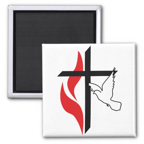 Methodist cross and Dove Magnet