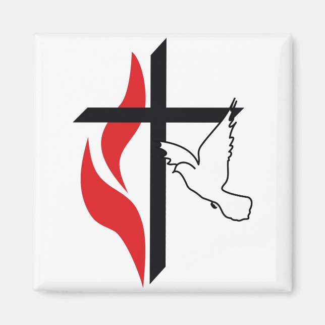 Methodist cross and Dove Magnet (Front)