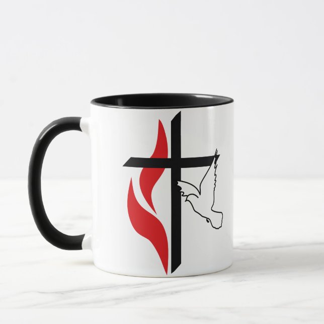 Methodist cross and Dove Mug (Left)