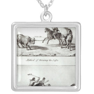 Methods of Throwing the Lasso and the Bolas Silver Plated Necklace