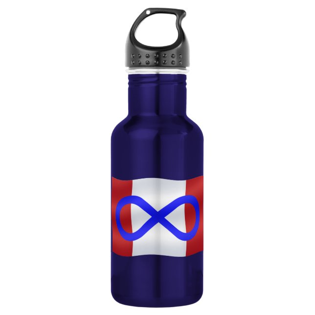 Metis Art Canadian Metis Flag Stainless Steel Water Bottle (Front)