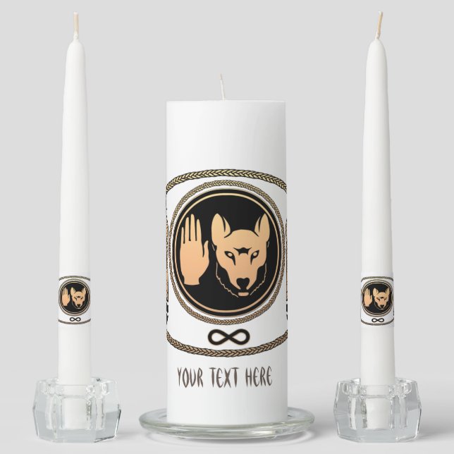 Metis Art Candles Custom First Nation Wolf Candles (Front)