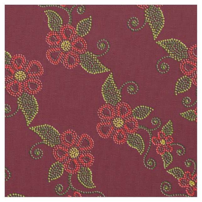 Metis Art Fabric Native Beading Art Fabrics (Close Up)