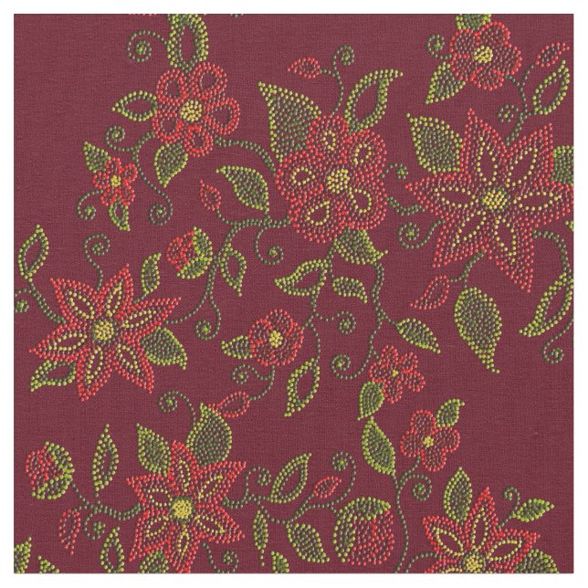 Metis Art Fabric Native Beading Art Fabrics (Close Up)